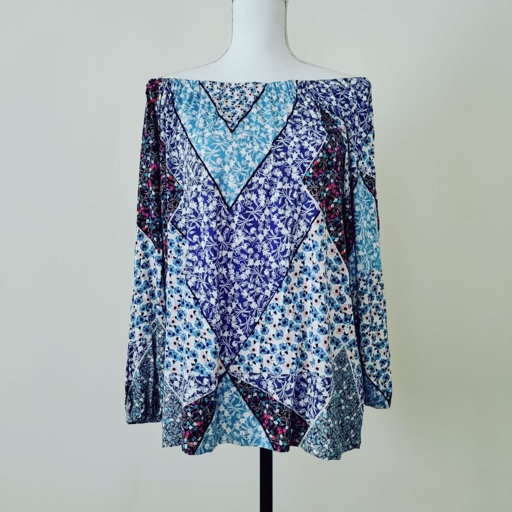 Lucky Brand print off the shoulder top size XL
